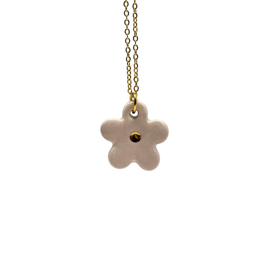 Margherita | Handcrafted pink floral ceramic necklace banceramiche