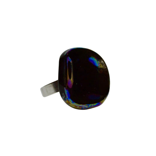 Perla | Handcrafted pearl black ceramic ring banceramiche