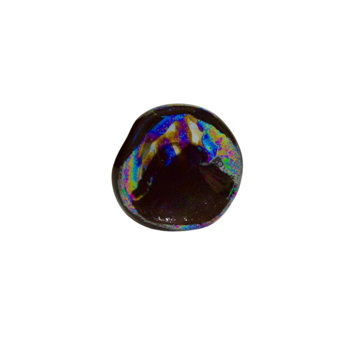 Perla | Handcrafted pearl black ceramic ring Large banceramiche